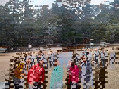 Estudantes do 2º ano da Licenciatura em Gestão Turística em atividades de Animação Turística no Parque Municipal do Cabeço de Montachique